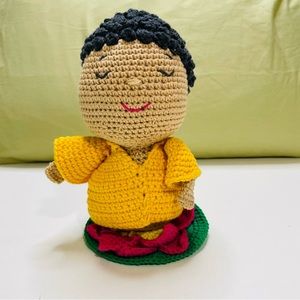 Asian girl on lotus Amigurumi NWT